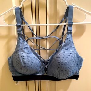 Like New Victoria’s Secret 36B Light Blue Strappy Sports Bra